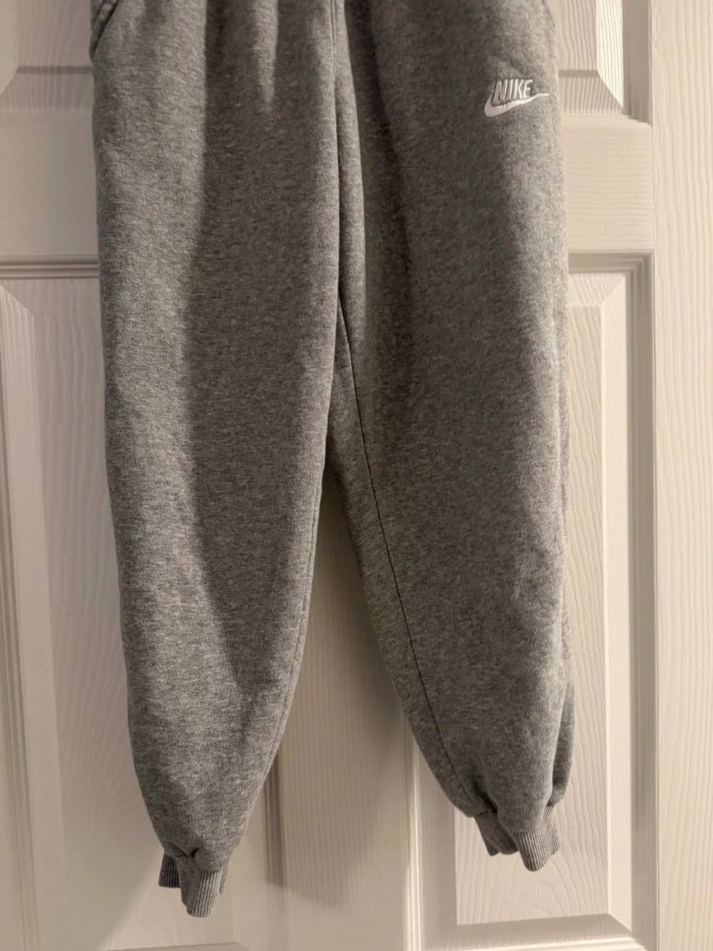 Nike Kids Gray Fleece Joggers with Logo
